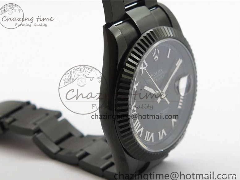 Best AAA Replica Sites Best Edition All DateJust Dial 41 Black Bracelet Markers PVD ModernLook A Roman PVD Oyster Black VRF 2793 on 0119